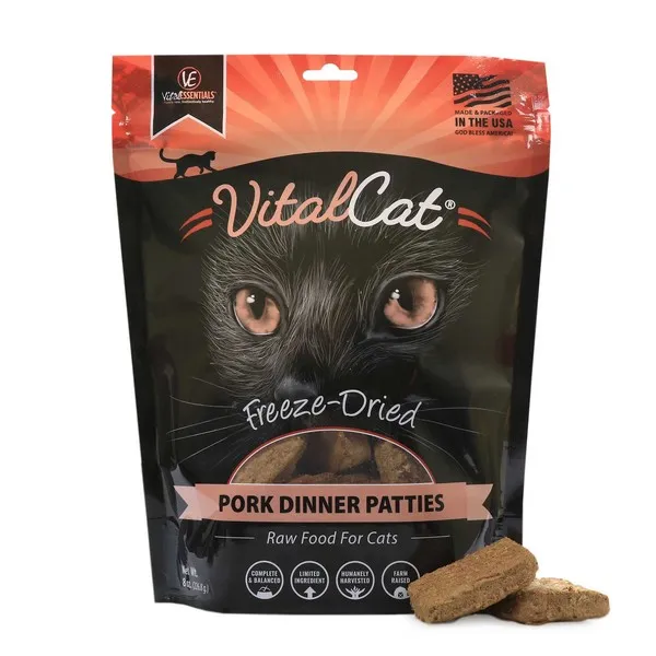 8 oz. Vital Essentials Freeze Dried Cat Pork Dinn Patt - Astro Sale